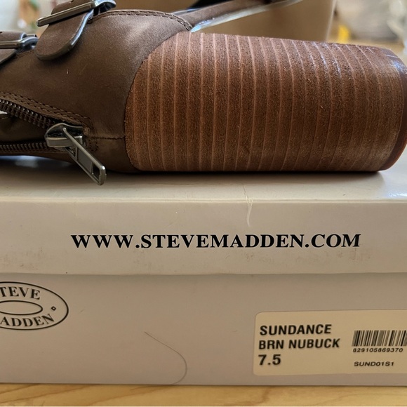 New/Never Worn Steve Madden Sundance Brown Nubuck, Size 7.5 - Picture 2 of 3